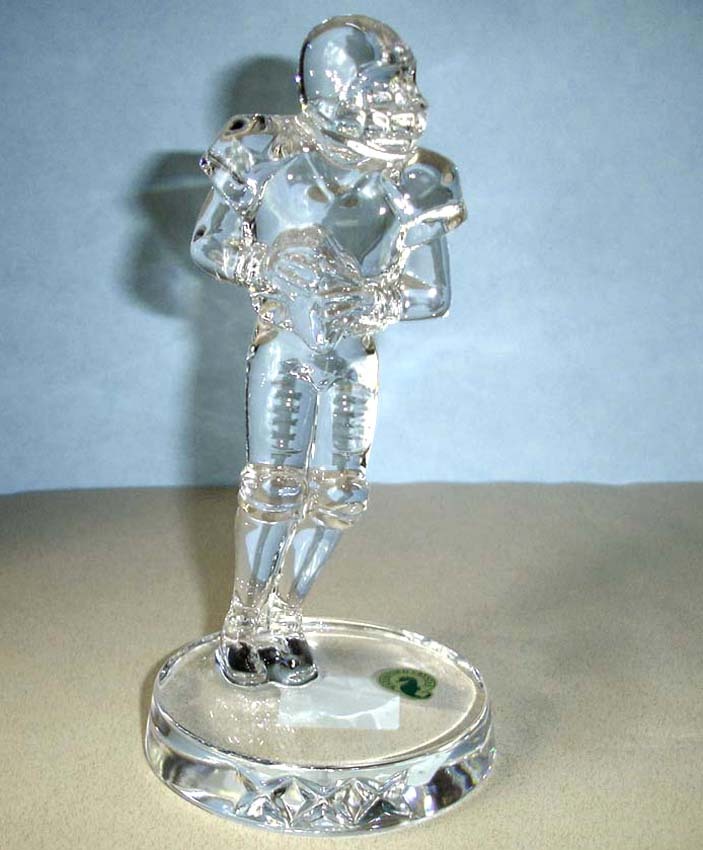 Waterford Crystal Slovenia Football Player Figurine 7.75 Inches Tall