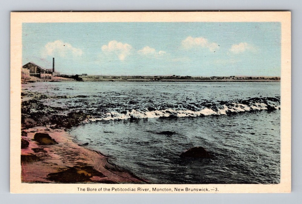 Canada New Brunswick Moncton Bore of Petitcodiac River Vintage Postcard