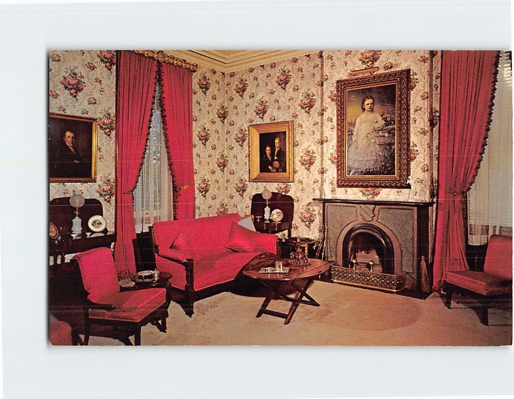 Postcard The Red Parlor The Rutherford B. Hayes Residence Fremont Ohio USA