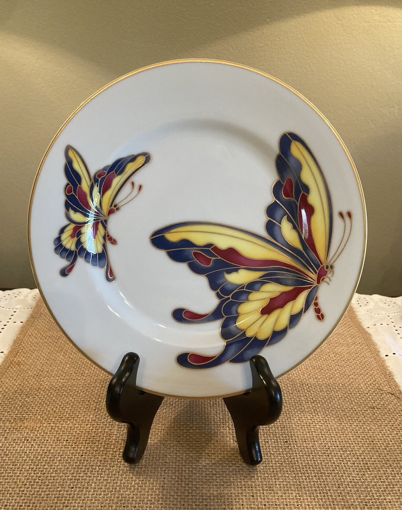Fitz & Floyd~7 1/2 Inch~ Cloisonne Butterfly~ Salad Plate