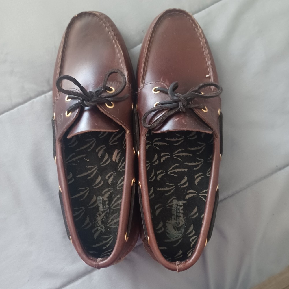 Sperry Top Sider (Sz 12 M) Dark Brown Leather Boat Shoes 0195214 Mens