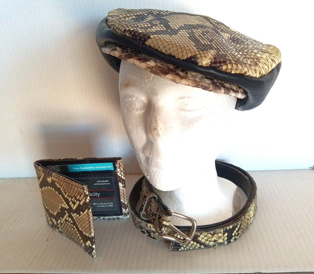 Cap, Python Skin/Black Leather  (M)