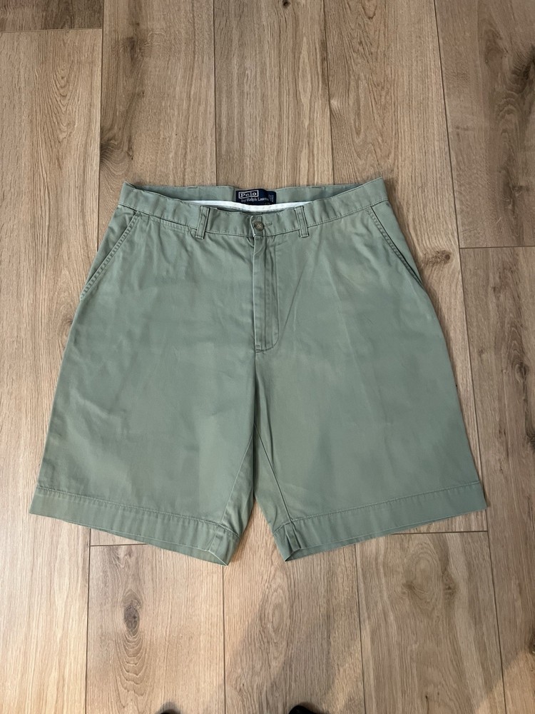 Polo Ralph Lauren Chino Shorts Green Cotton Button Pockets Men's Casual