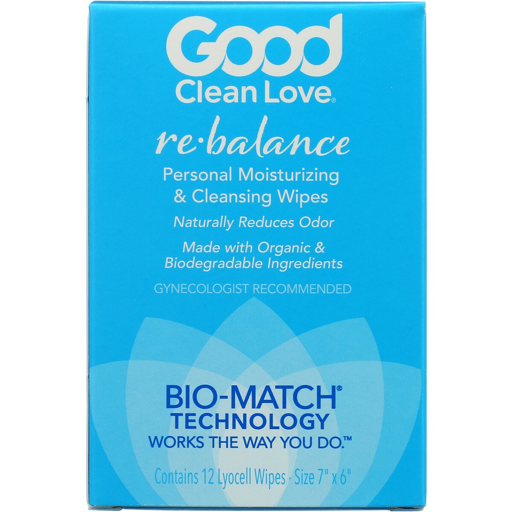 Good Clean Love Rebalance Presonal Moisturizing & Cleansing Wipes 12 Wipes