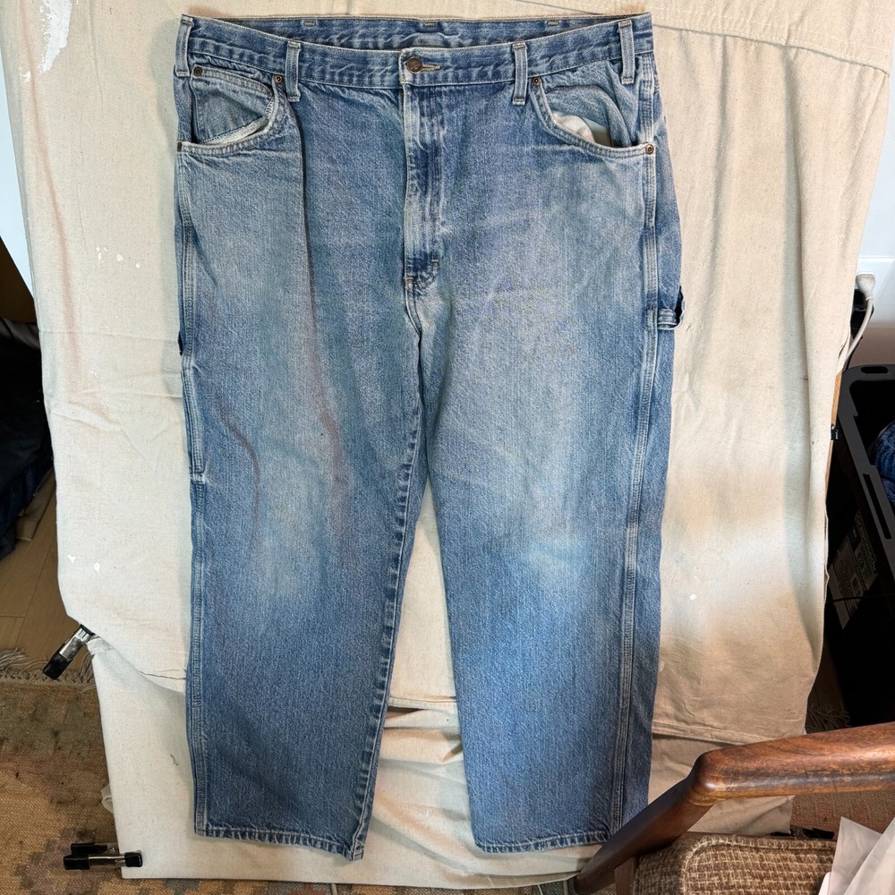 VTG Dickies 38x30 Carpenter Denim Work Pants Loose Fit Streetwear Baggy Mens