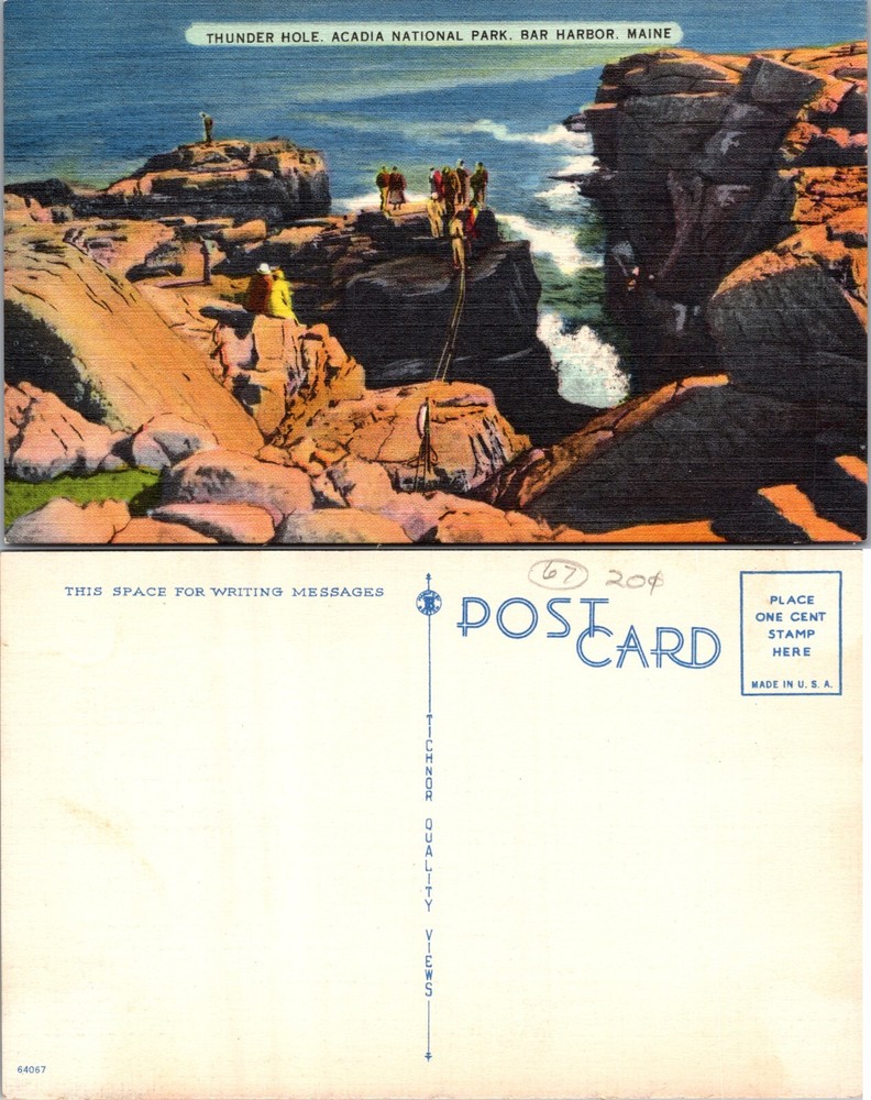 Thunder Hole Acadia National Park Bar Harbor ME Postcard-image