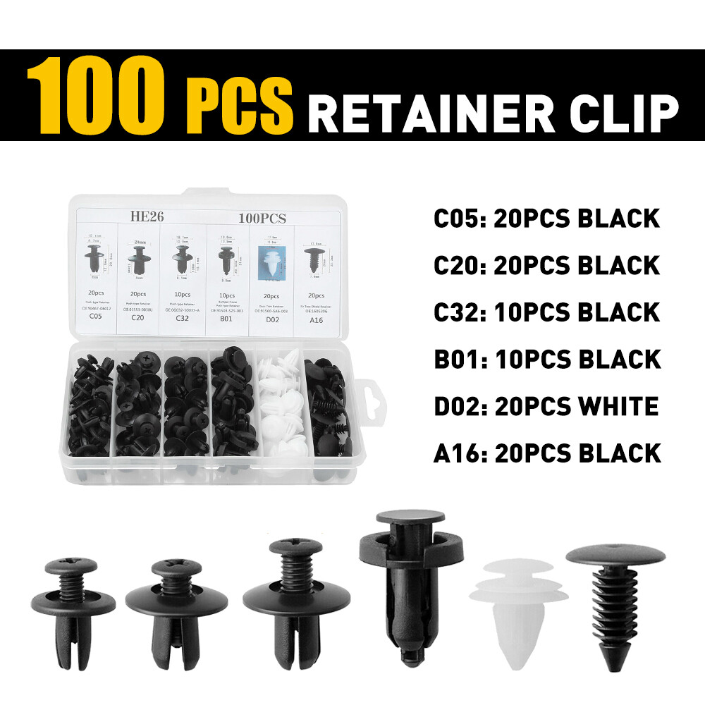Clip Fender Trim Car Push Auto Pin Rivet Bumper Door Panel Retainer Fastener Kit