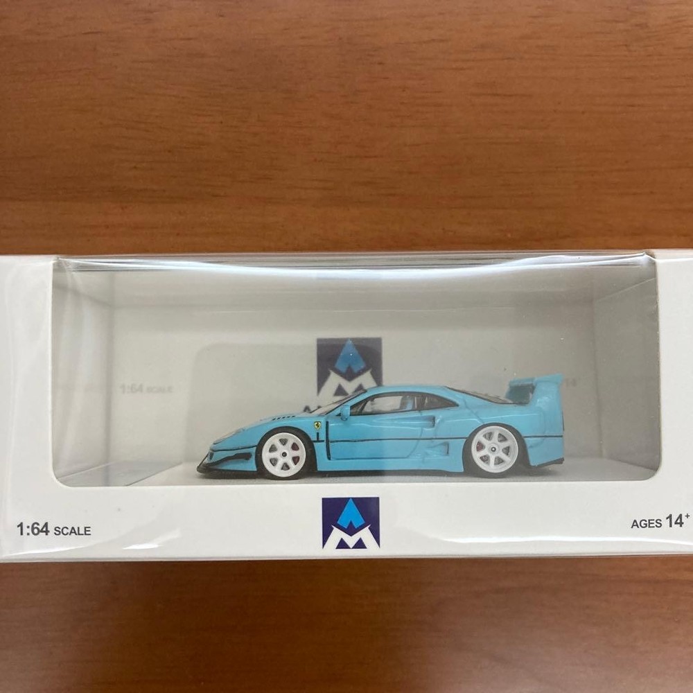 Overseas limited edition Aurora model Ferrari F40 light blue 1:64 #0ea618
