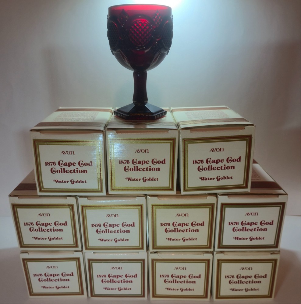 AVON 1876 Cape Cod Collection Water Glass Goblet With Original Box, New Open Box
