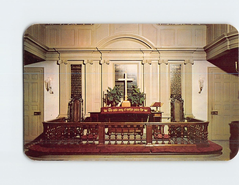 Postcard Bruton Parish Church Williamsburg Virginia USA