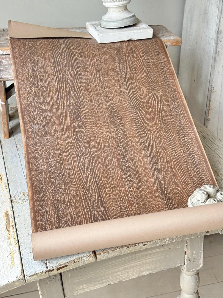 5.9 yds c1900 French Faux Wood Wallpaper Rustic Home Decor Wallcoverings Chatea