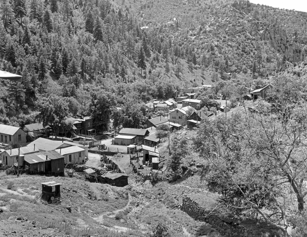 1940 Aerial View of Mogollon, New Mexico Vintage Old Photo 8.5