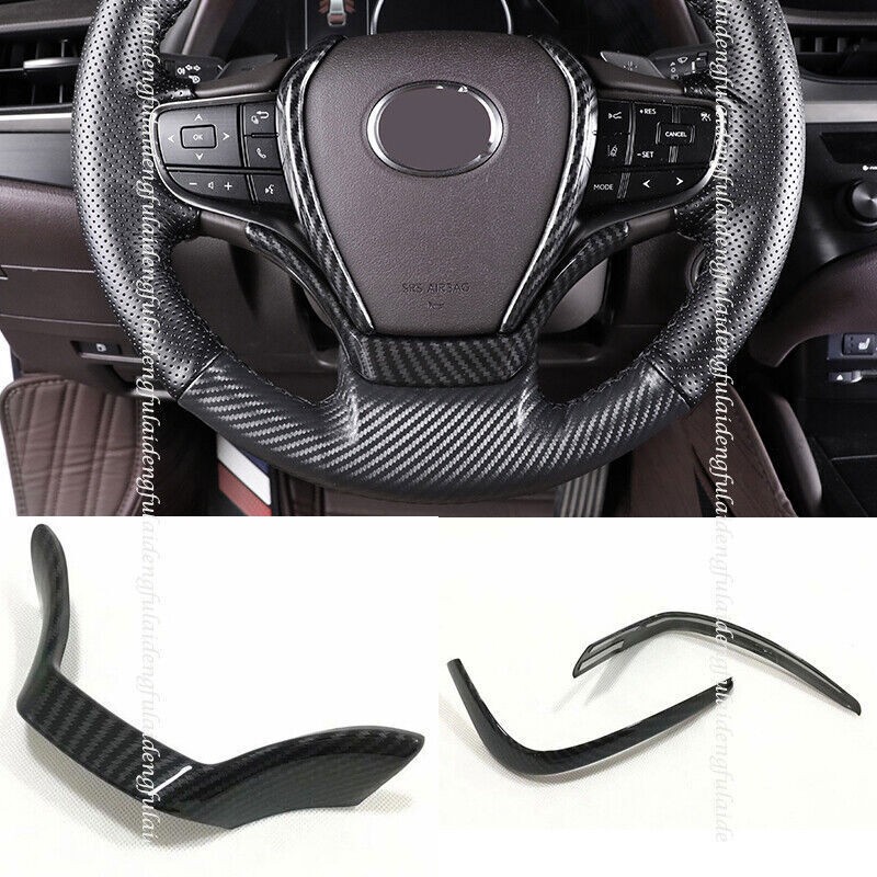 For Lexus ES300h 250 350 300 19-25 Carbon Fiber Steering Wheel Cover Panel Trim