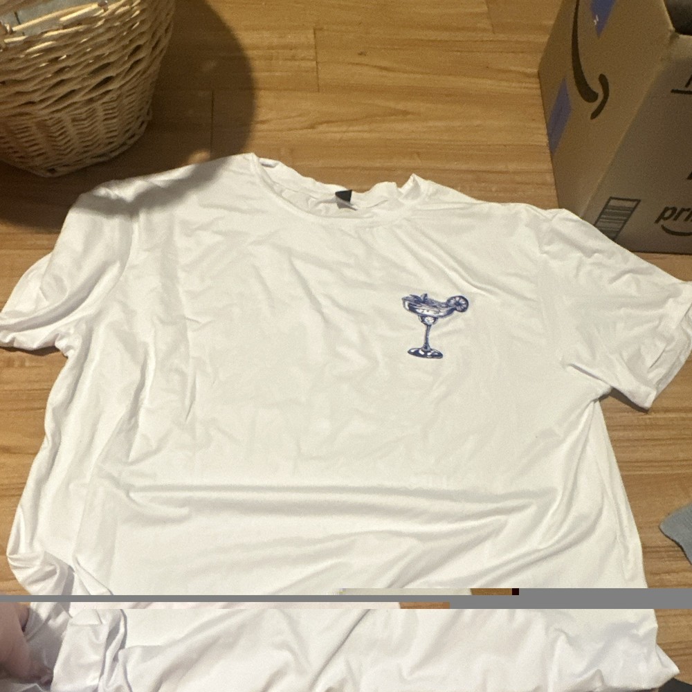 White Margarita Cocktail Club Graphic Men's 2XL Cotton Short Sleeve T-Shirt