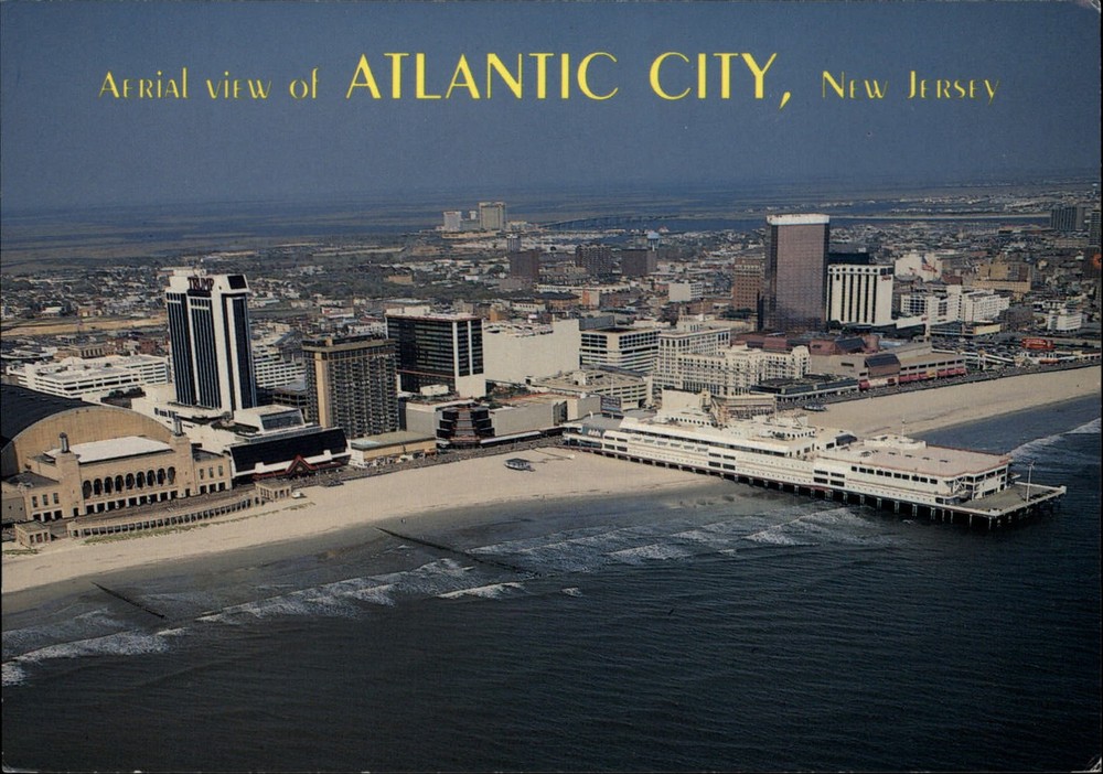 Atlantic City New Jersey Convention Hall Ocean One Shopping aerial postcard