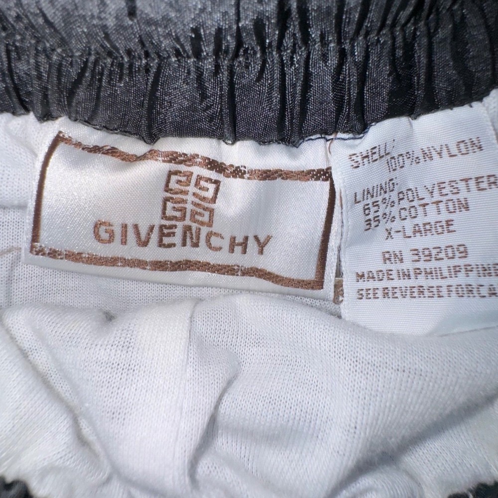 Vintage Givenchy Track Pants Mens XL Black Blue  Nylon Pants 90s