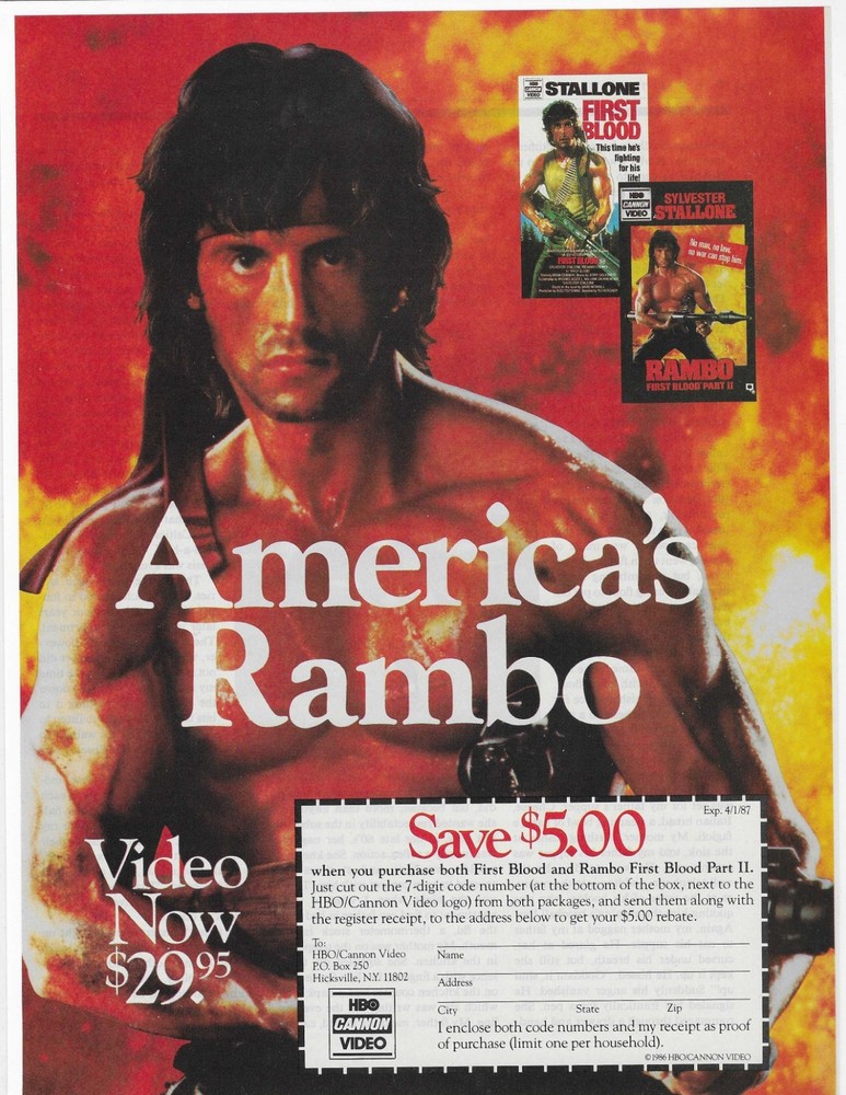 Sylvester Stallone   Rambo / First Blood   Original Print Ad
