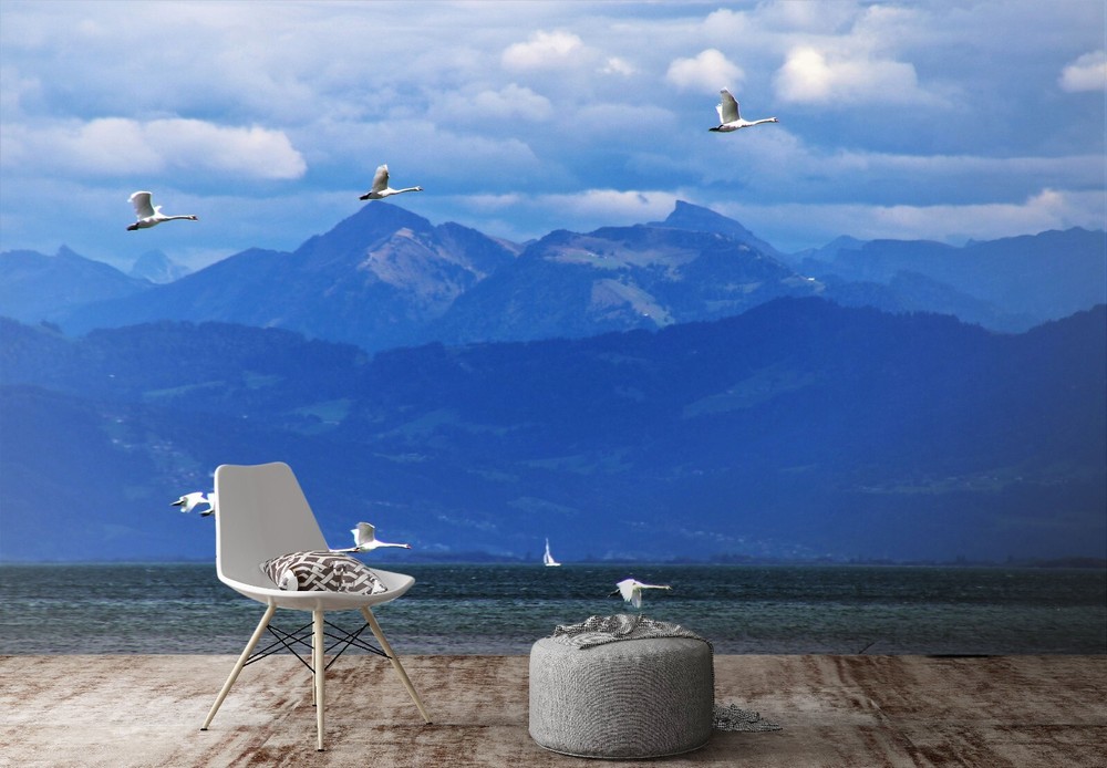 3D Big Crane Animal Wall Mural Removable Self-Adhesive Peel and Stick