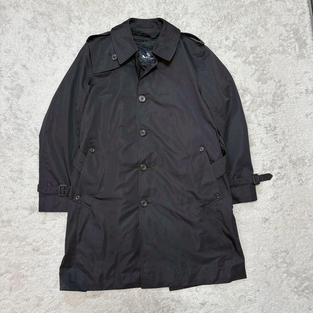 Aquascutum Trench Coat Black Authentic Used Asian fit M 38 US size S Men's