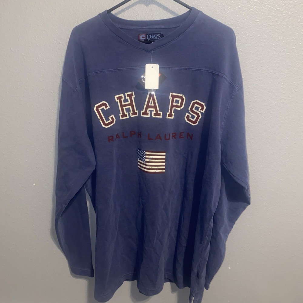 Vtg Chaps CRL Ralph Lauren Shirt Sz XL USA Flag! QUALITY TEE! W/TAGS! SEE! GREAT