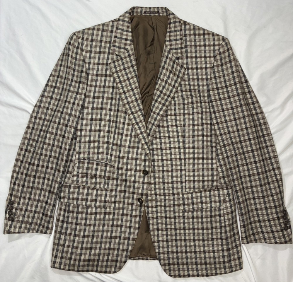 VTG Dunhill Men’s Wool Cashmere  Houndstooth 2-Button Blazer 40R US 102 cm RARE