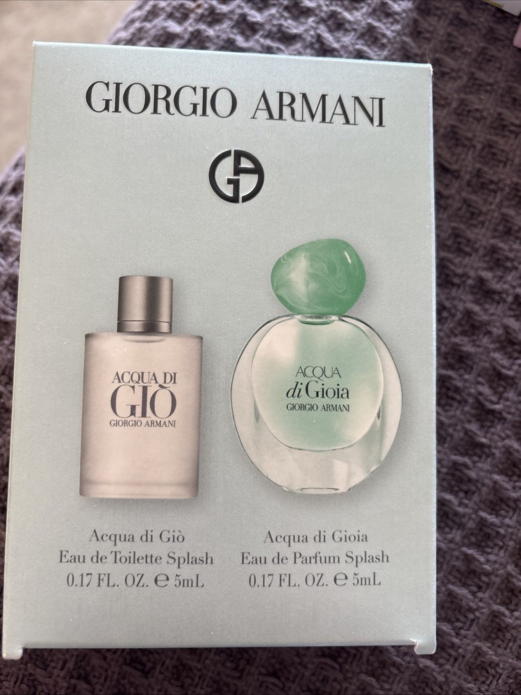 Giorgio Armani EDT+EDP 0.17oz(5ml) 2pc mni splash set for men and women