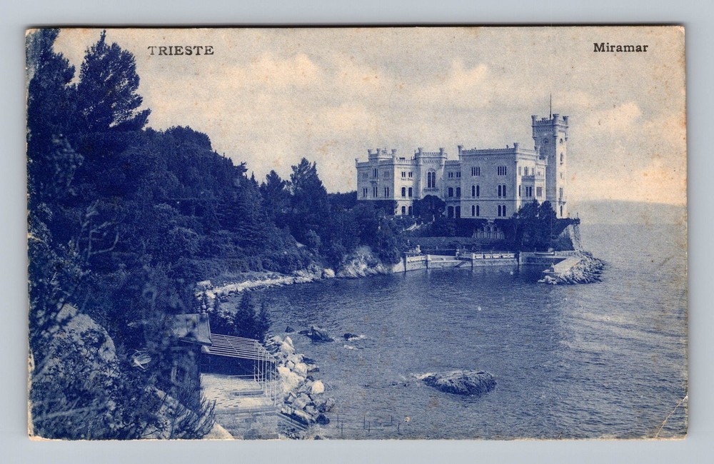 Italy- Trieste Miramar Castle Standard Souvenir Post Old Card Vintage Postcard