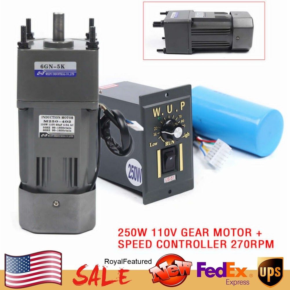 1:5 Ratio Electric Gear Motor Speed Controller 270RPM Reducer