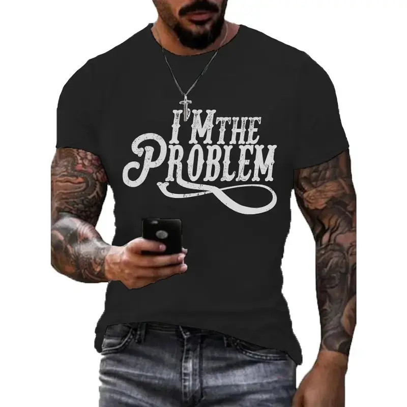 I'm The Problem T-shirt,Country Music Graphic Tees,Pure Cotton Round-neck top
