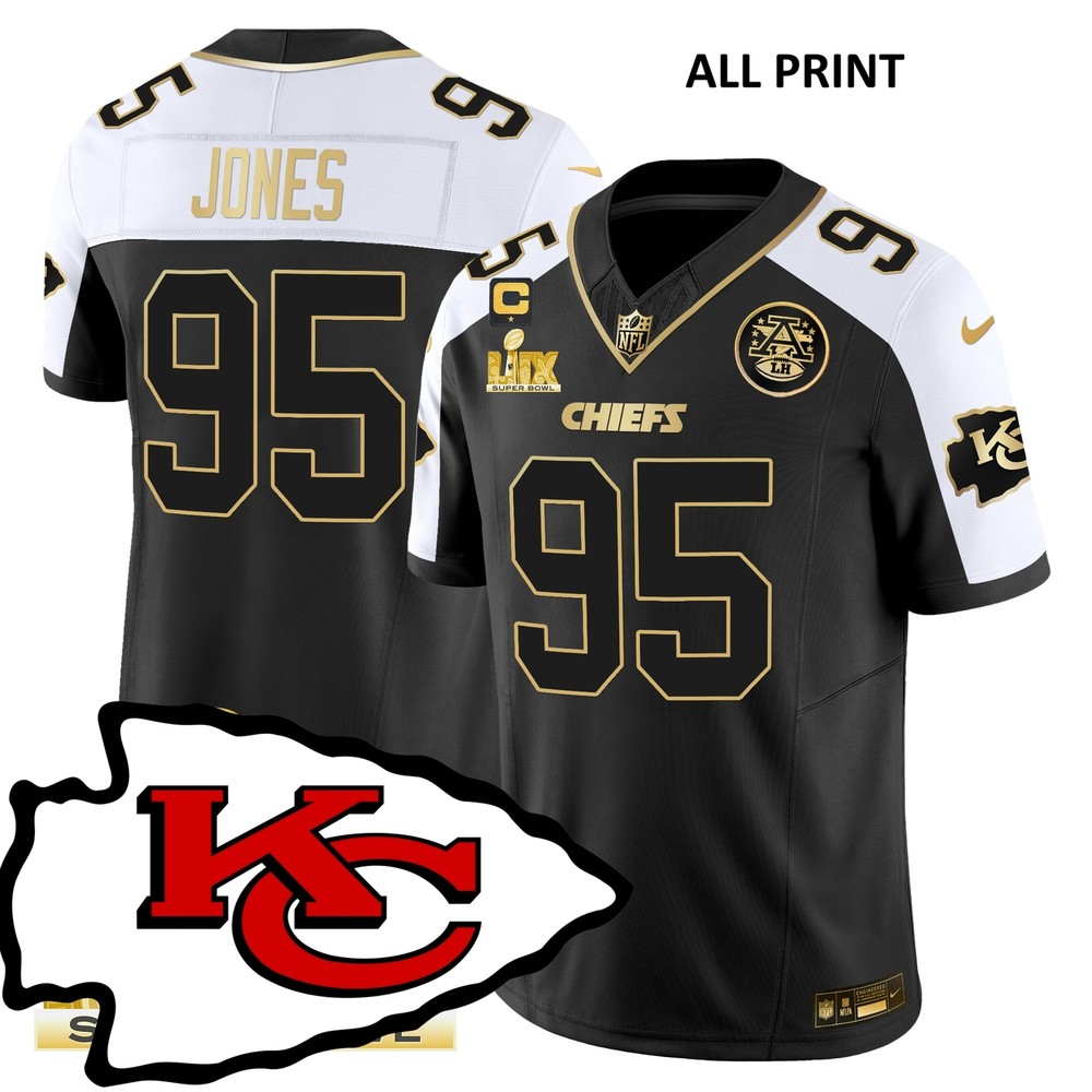 KansasxCityxChiefs SuperxBowl #95 ChrisxJones Football Jersey-All Print