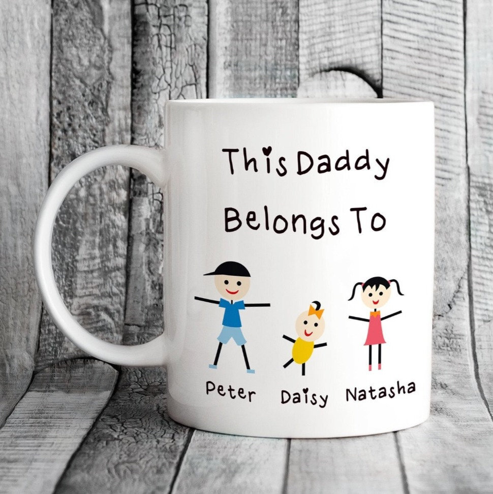 This Daddy Belongs To... Mug  Family Portrait Gift  Father's Day Gift
