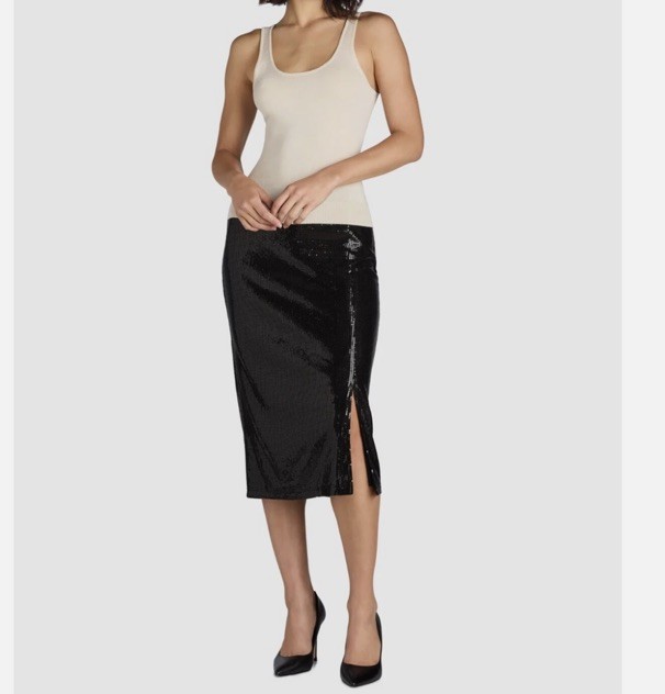 Súper SALE of Time and Tru Women's   Black Sequin Skirt With Size L (12-14)