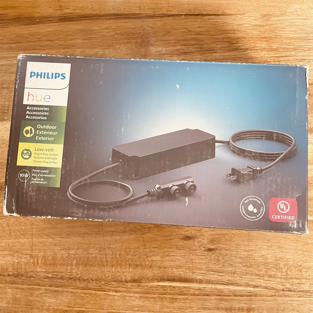 Philips Hue 95W Outdoor Power Supply Black Low Voltage Fully Weatherproof -NIB