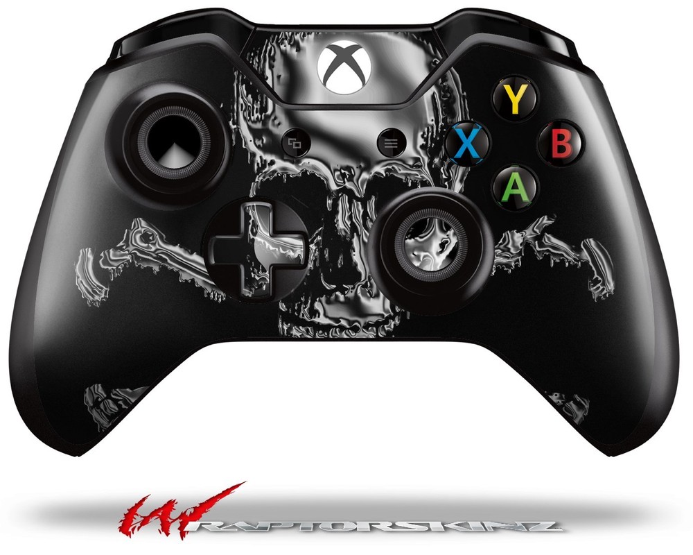 Chrome Skull on Black Skin for XBOX One Controller
