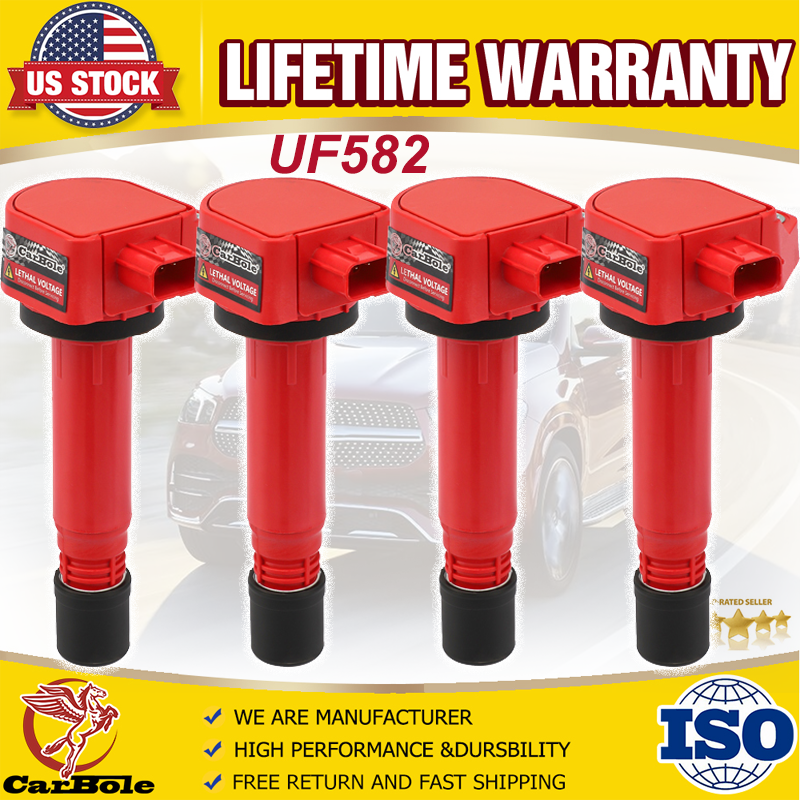 4-Pack High-Performance Ignition Coils for 2006-2011 Honda Civic 1.8L Engine UF582 US