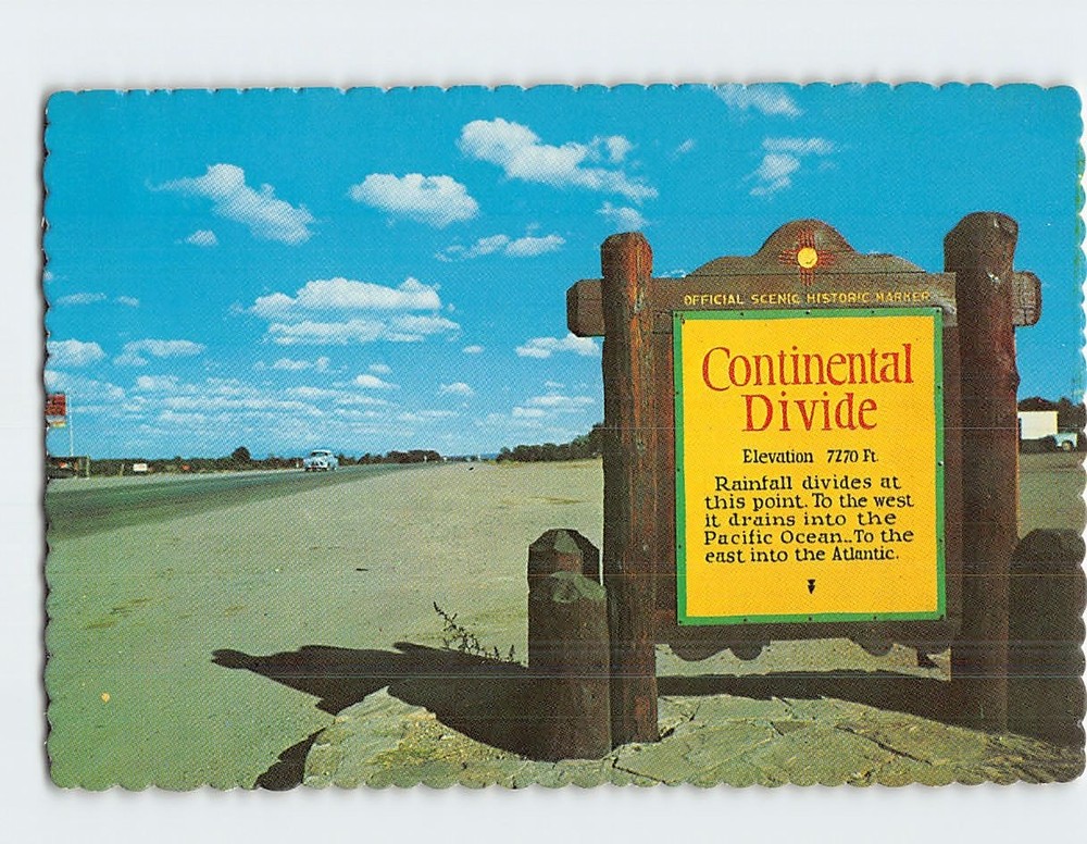 Postcard Continental Divide On US Highway 66 in New Mexico USA