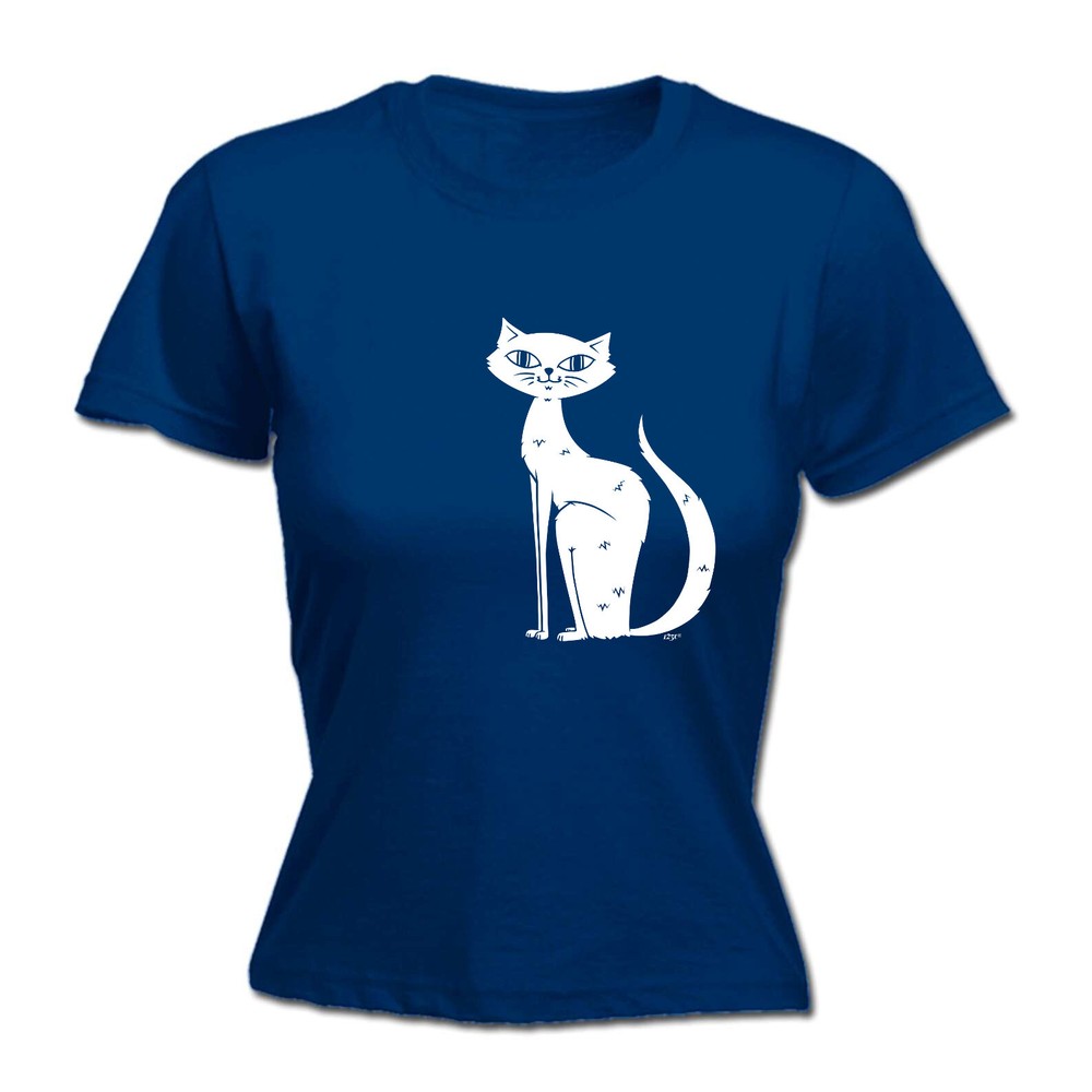 Cat Sitting - Womens T Shirt Funny T-Shirt Novelty gift tshirt