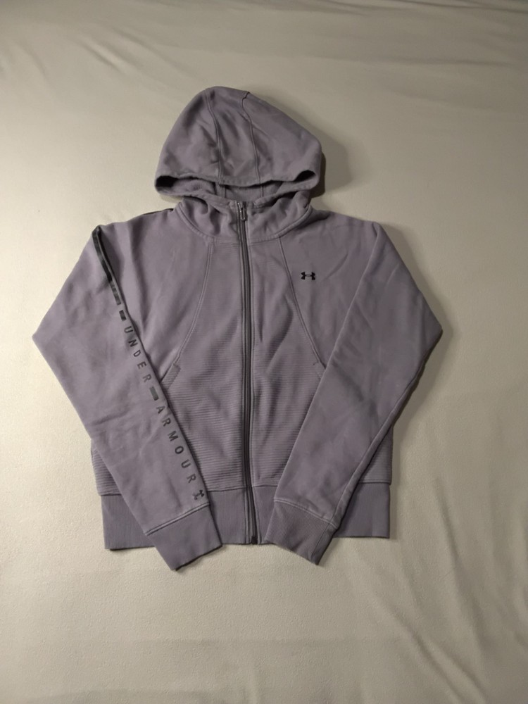 Under Armour Womens Hoodie Sweatshirt Full Zip Purple Sz S.