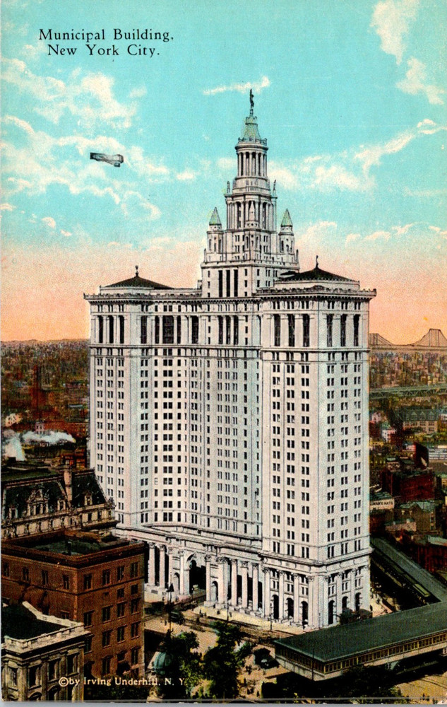 New York City NY City Hall and Municipal Building Vintage Postcard