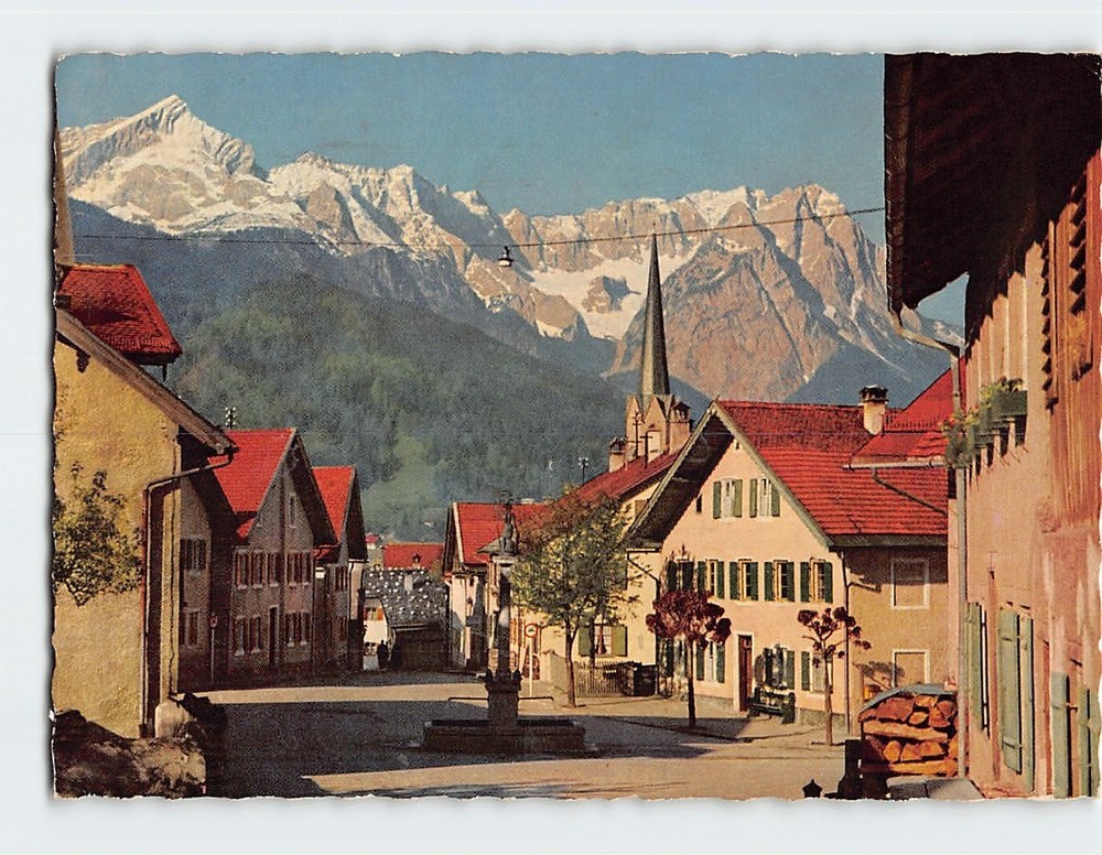 Postcard Floriansplatz in Garmisch Partenkirchen Germany