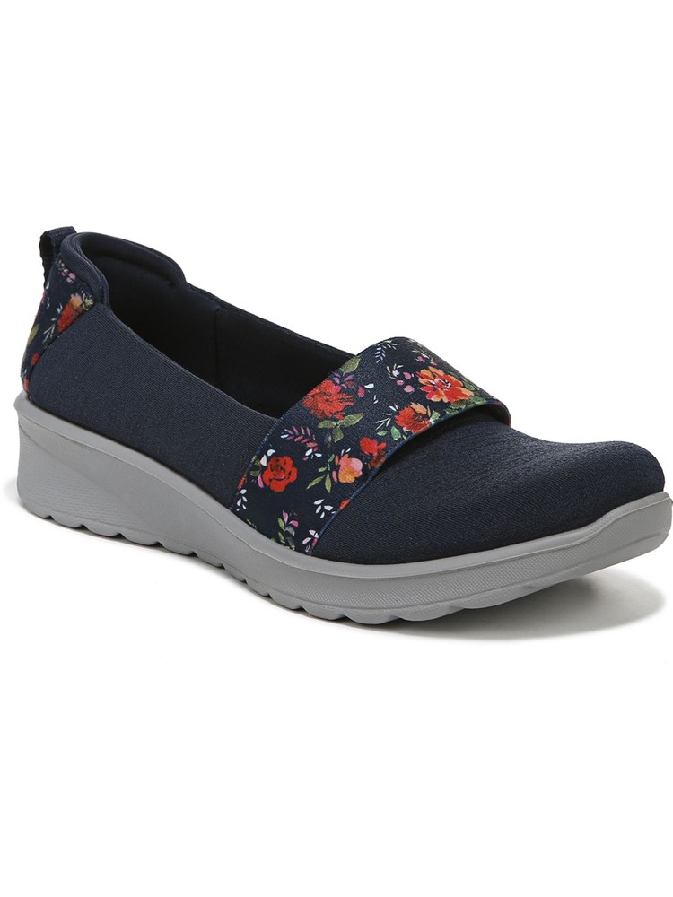 BZEES Womens Navy Lightweight Back Pull-Tabs Gracie Slip On Flats Shoes 8.5 M