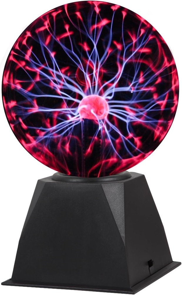 7 Inch Plasma Ball Lamp - Touch and Sound Sensitive Electric Globe with Lightnin