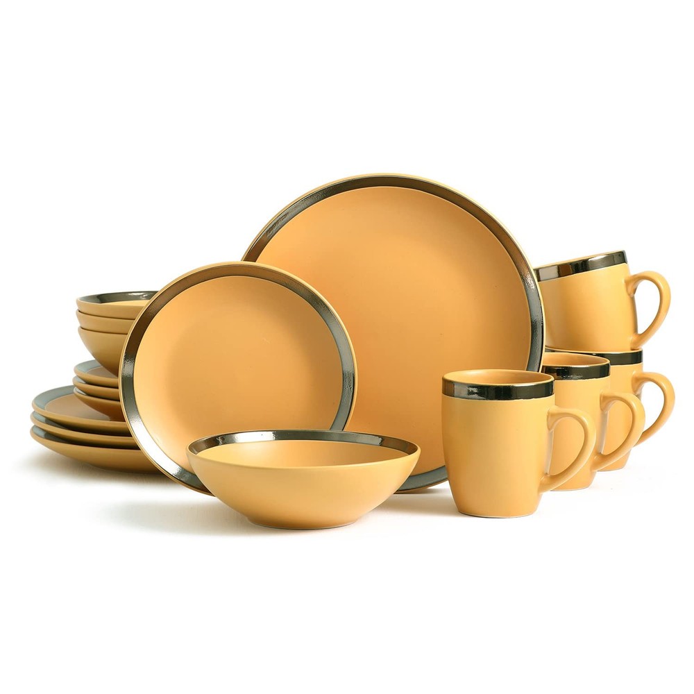 16 Piece Round Kitchen Dinnerware Sets,Plates and Bowls sets,Dishes, Plates, ...