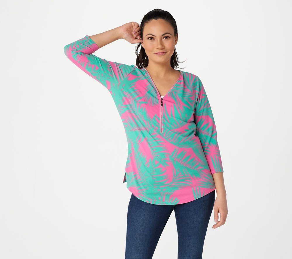 Belle by Kim Gravel Women's Top Sz XS TripleLuxe Knit Signature DarkGreen