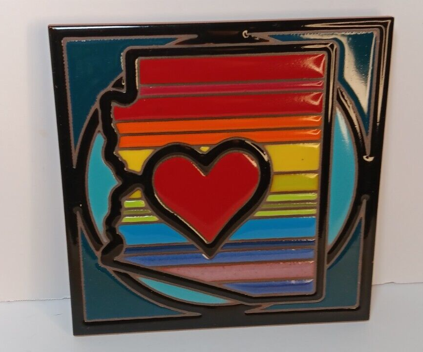 Carly Quinn Designs Tile, Arizona Love, PRIDE, Rainbow, Ceramic, Coaster Trivet