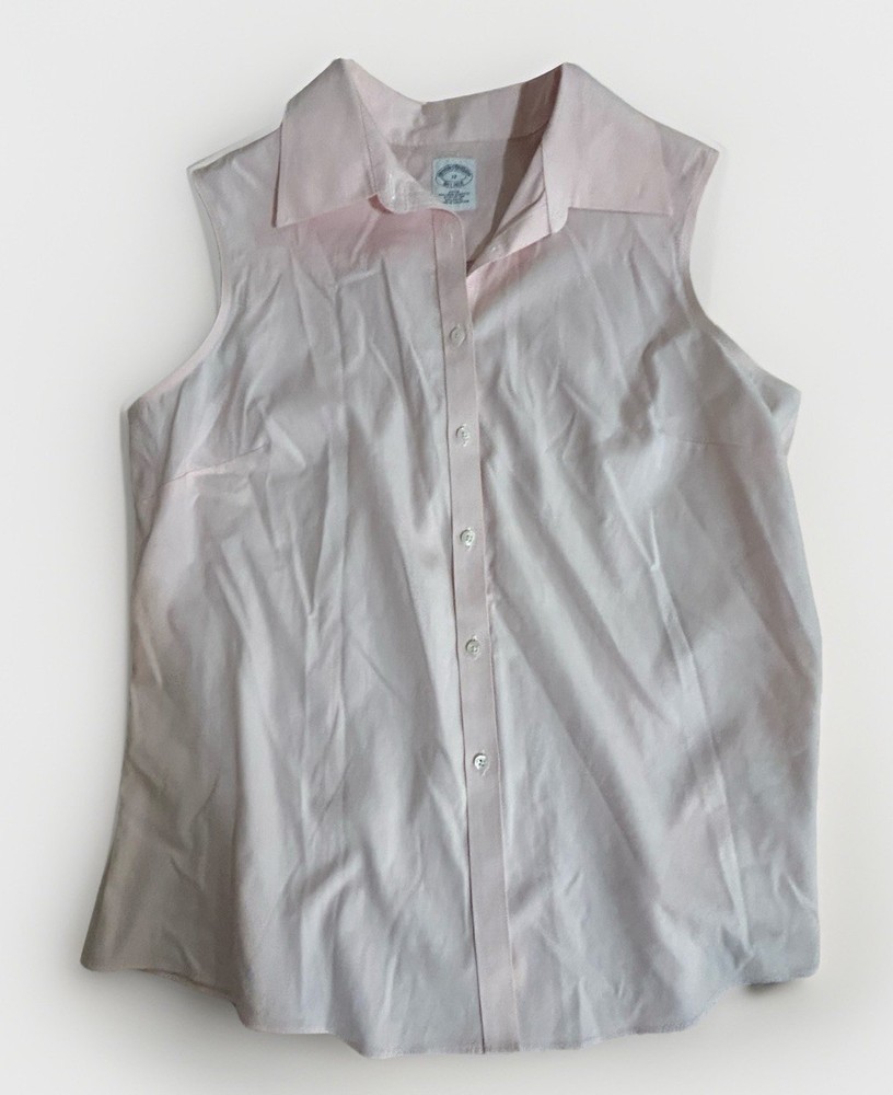 light pink Brooks Brothers button-down sleeveless shirt Size 12 Women’s