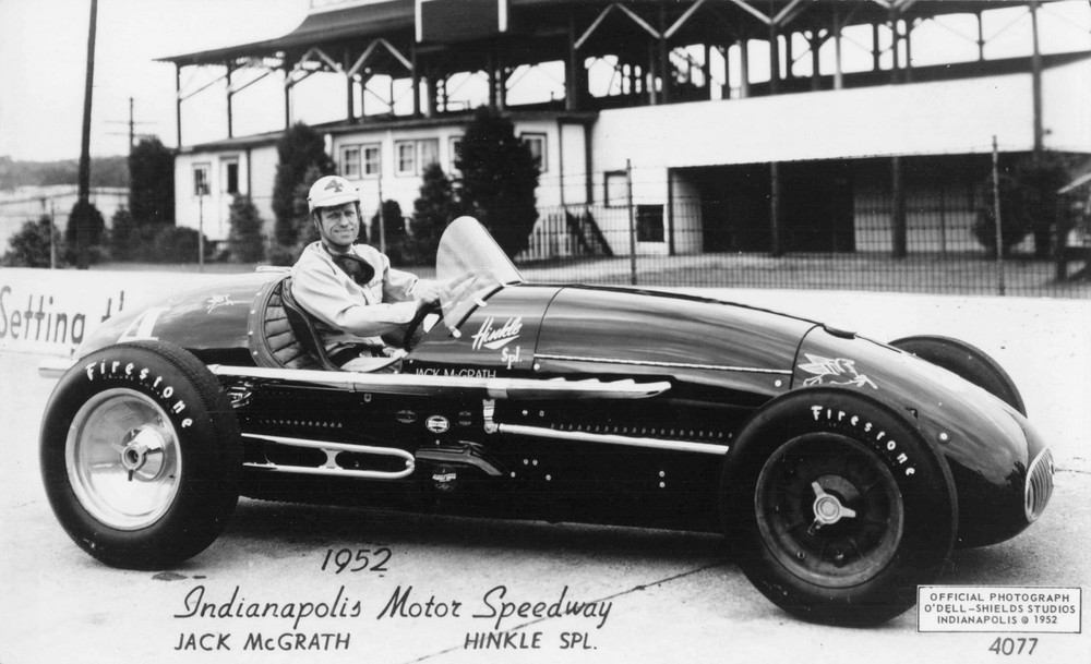 RPPC INDY 500 1952 Jack McGrath, of Glendale, Ca., driving the Hinkle Special!!!