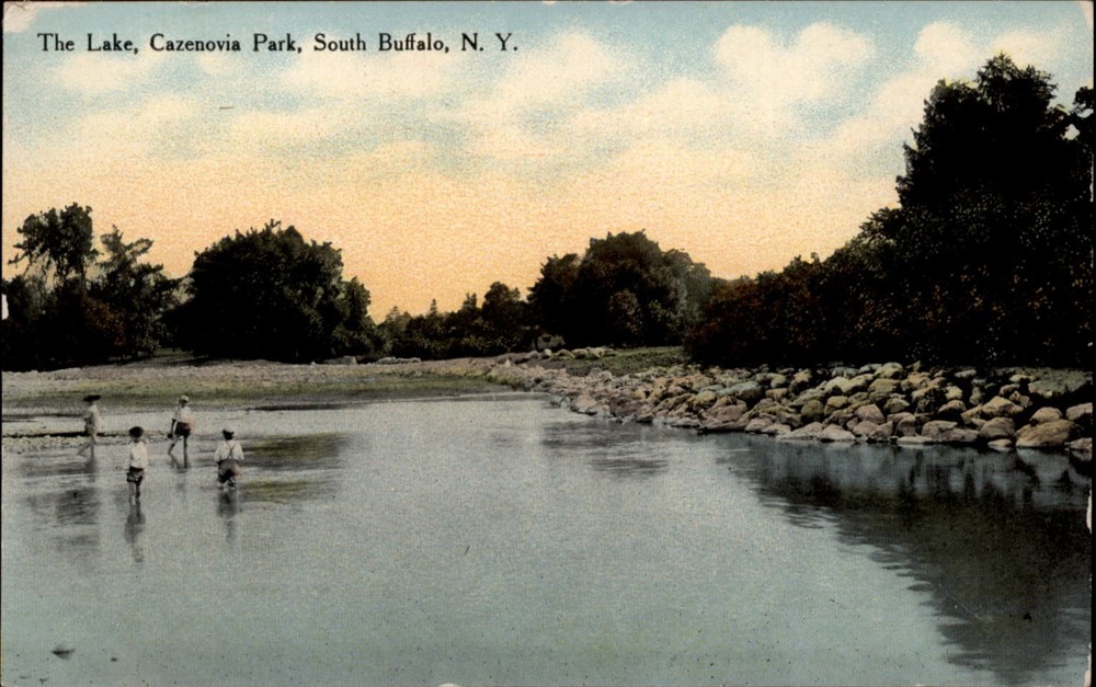 The Lake Cazenovia Park South Buffalo New York vintage postcard y938