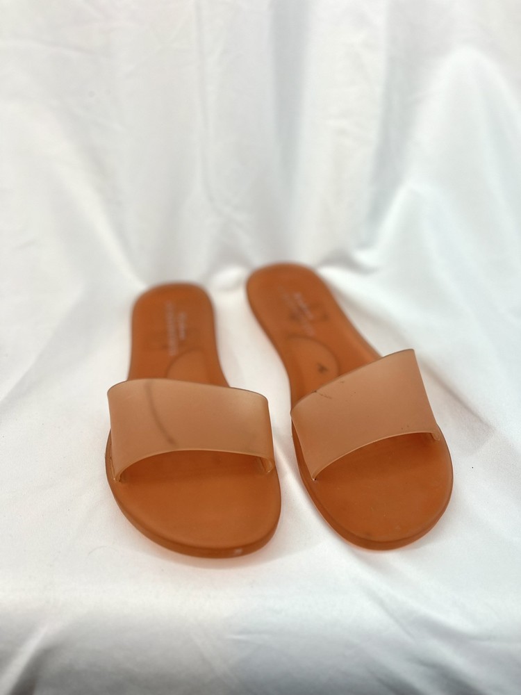 Anthropologie Matisse Sandal Womens 7 Peach Jelly Slide Open Toe Slip On Casual