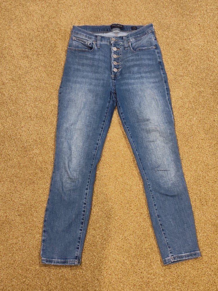 Lucky Brand Blue Denim Button Fly High Rise Bridgette Skinny Jeans 4/27